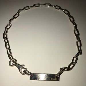 Coach 925 Sterling Silver ID Plaque Necklace